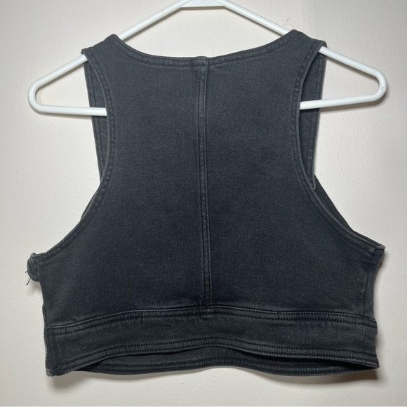 Wild Fable Black Denim Crop Top size Medium - Picture 8 of 11